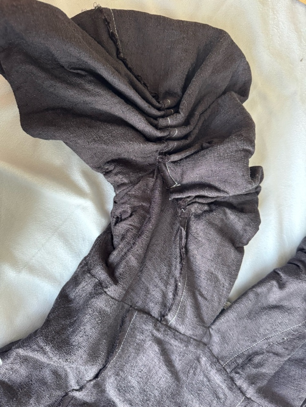 Cult Gaia Muna Off-The-Shoulder Midi-Dress Gray Black 4 cotton linen wedding - Picture 10 of 14